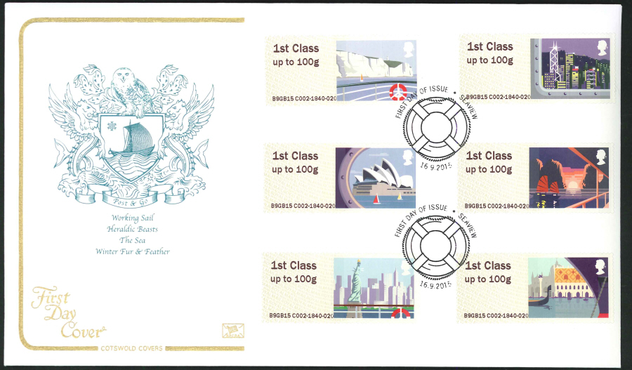 2015 Cotswold Sea Travel Post & Go Postmark First Day Cover,F D I Seaview - Click Image to Close